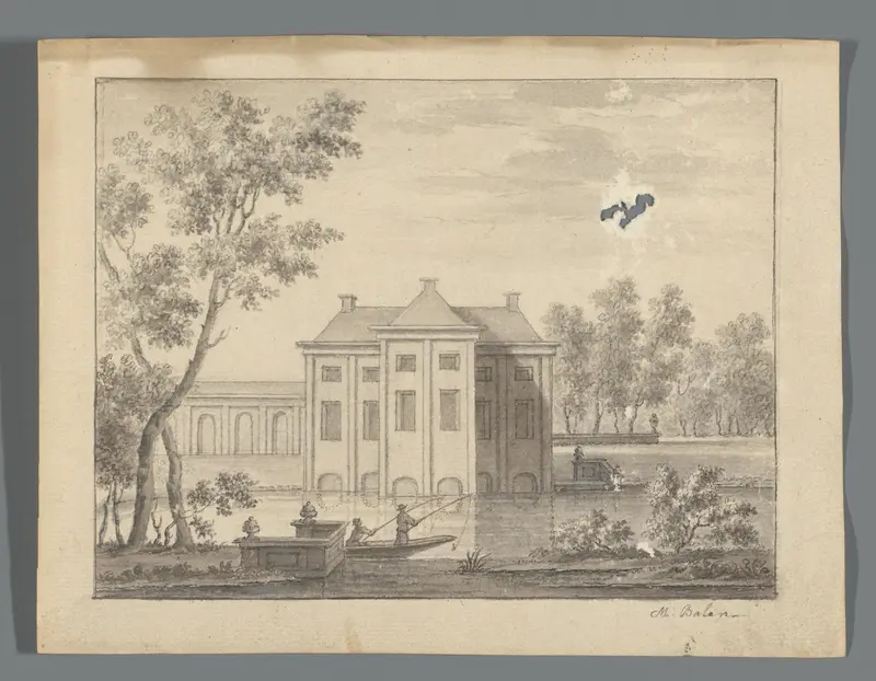 Huis aan het water met op de voorgrond twee vissers Wall Art by Unknown - High-Resolution Digital Print