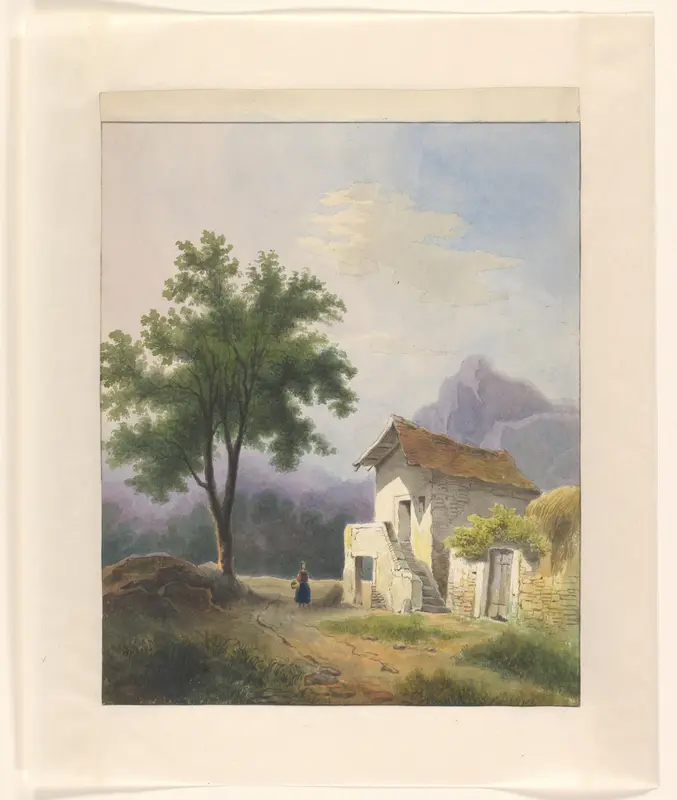 Huis in een berglandschap Wall Art by Johannes van Reijn - High-Resolution Digital Print