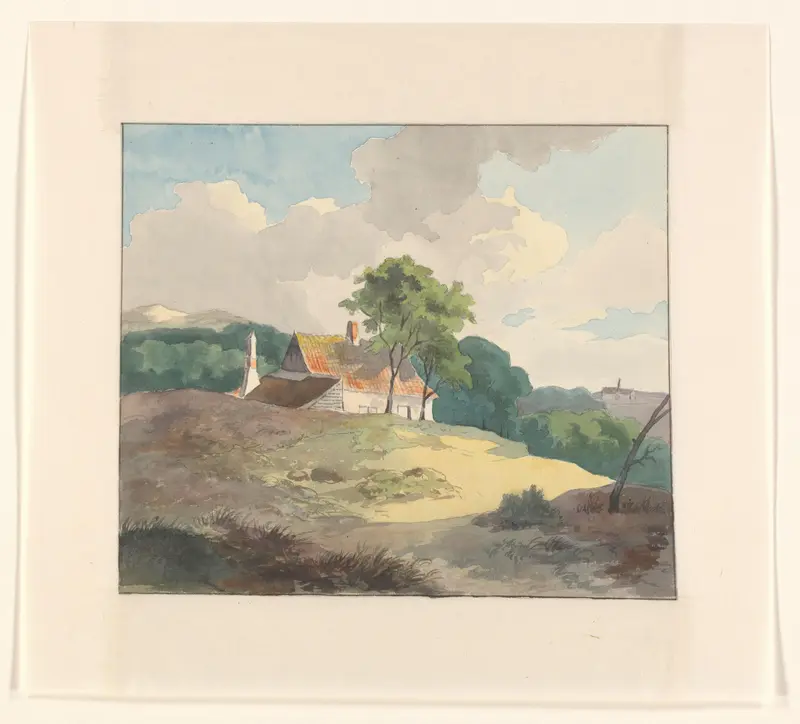 Huis in een heuvellandschap Wall Art by Johannes van Reijn - High-Resolution Digital Print