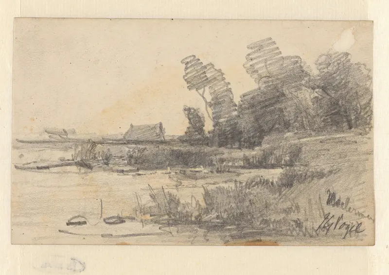 Huis langs een meer, mogelijk het Uddelermeer Wall Art by Unknown - High-Resolution Digital Print
