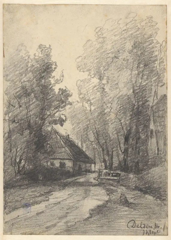 Huis langs een weg te Delden Wall Art by Unknown - High-Resolution Digital Print