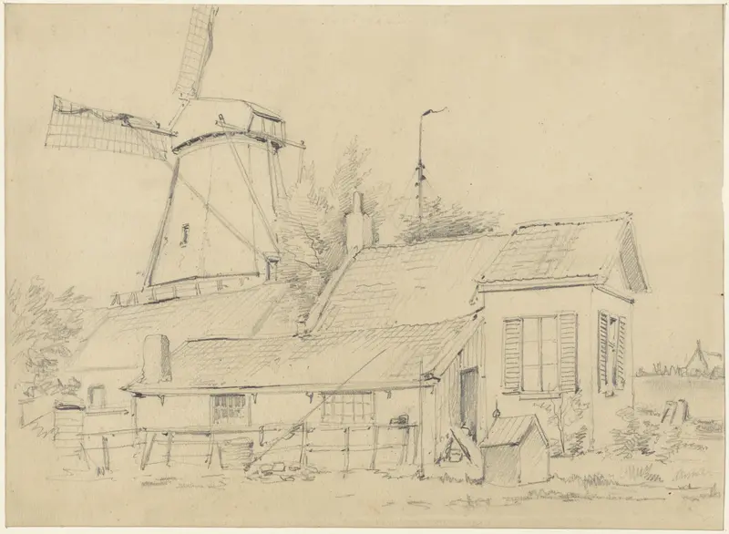 Huis met een windmolen Wall Art by Willem Koekkoek - High-Resolution Digital Print
