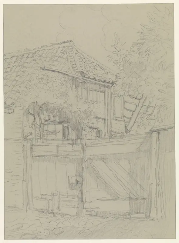 Huis met gesloten hek Wall Art by Jan van Essen - High-Resolution Digital Print