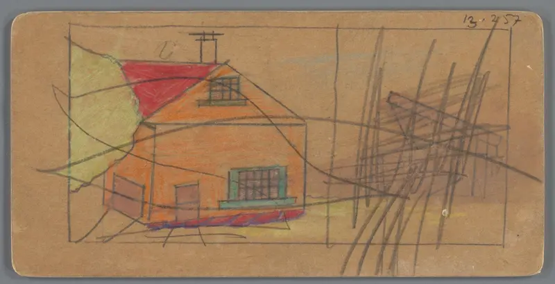 Huis met schoorsteen Wall Art by anonymous - High-Resolution Digital Print