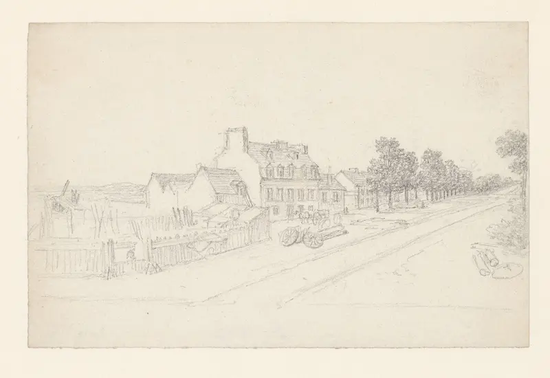 Huis met timmerwerf aan een straatweg Wall Art by Georges Michel - High-Resolution Digital Print