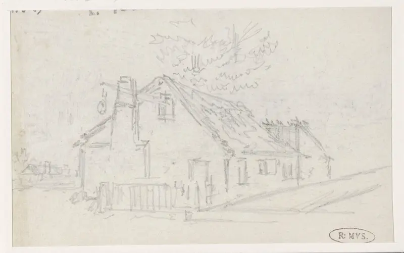 Huis met uithangbord Wall Art by Georges Michel - High-Resolution Digital Print