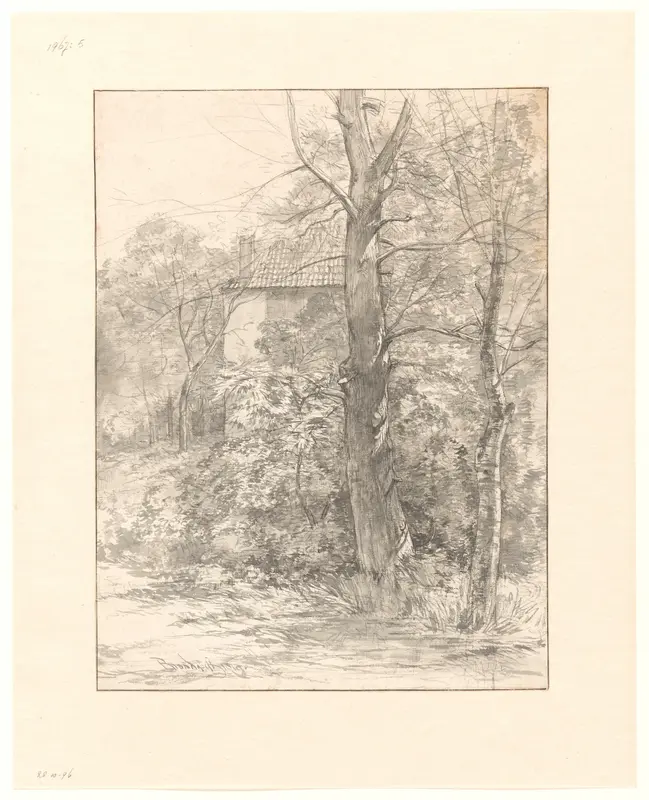 Huis tussen bomen Wall Art by Albertus Brondgeest - High-Resolution Digital Print