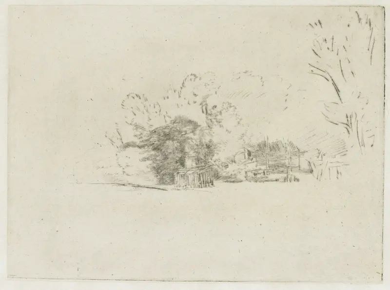 Huis verscholen tussen bomen Wall Art by Rembrandt van Rijn - High-Resolution Digital Print