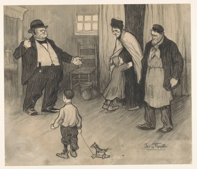 Huisbaas zet gezin uit huis Wall Art by Unknown - High-Resolution Digital Print