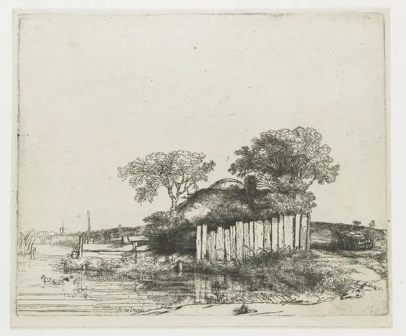 Huisje met houten omheining Wall Art by Unknown - High-Resolution Digital Print
