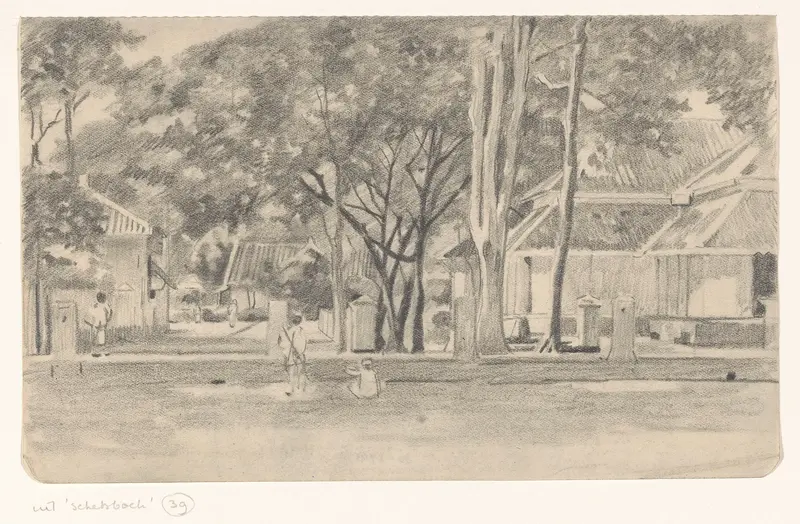 Huizen aan een laan in Nederlands-Indië Wall Art by Willem Witsen - High-Resolution Digital Print
