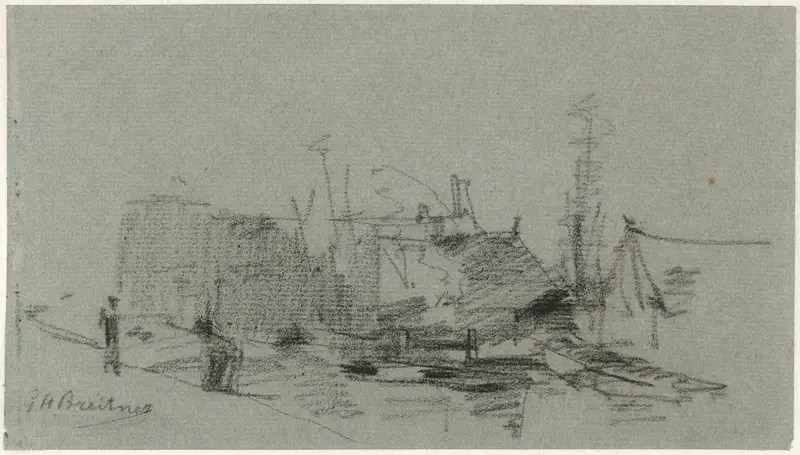 Huizen aan het water Wall Art by George Hendrik Breitner - High-Resolution Digital Print