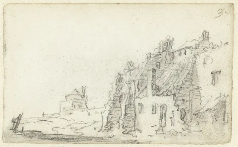 Huizen bij de stadsmuur van Kleve Wall Art by Jan van Goyen - High-Resolution Digital Print