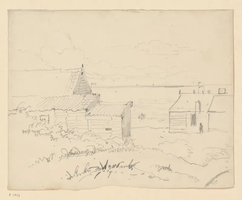 Huizen bij het strand Wall Art by Willem Anthonie van Deventer - High-Resolution Digital Print