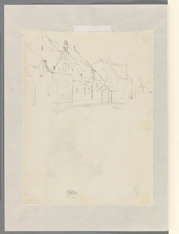 Huizen in een straat te Vleuten Wall Art by Willem Carel Nakken - High-Resolution Digital Print