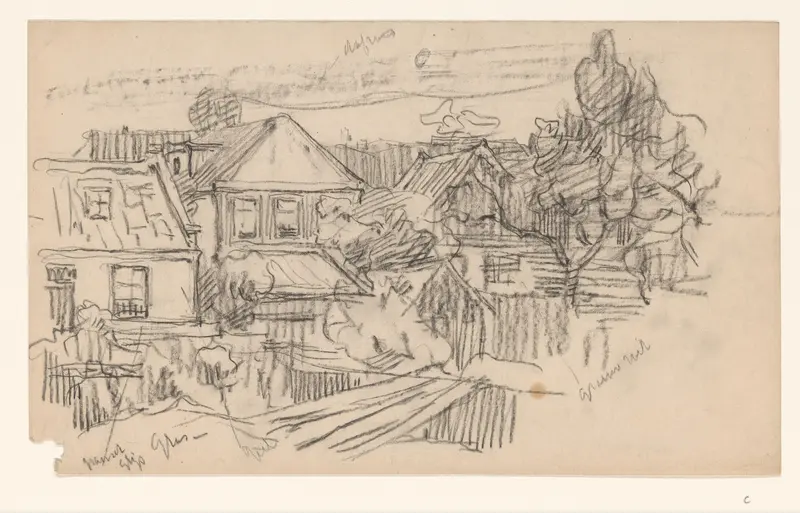 Huizen, met kleurnotities Wall Art by Wilhelmus Johannes Steenhoff - High-Resolution Digital Print