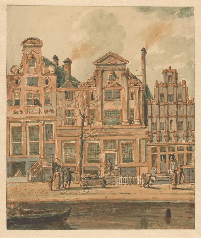Huizen op de Keizersgracht, gesloopt in 1787 voor de bouw van Felix Meritis Wall Art by Unknown - High-Resolution Digital Print