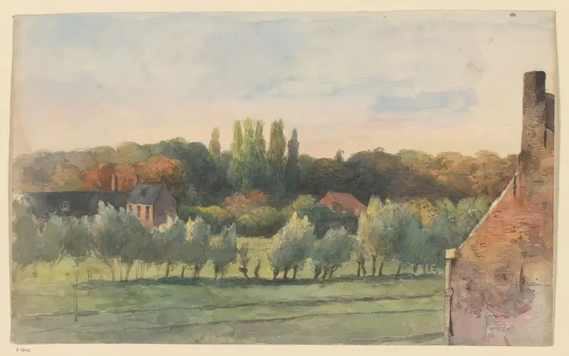 Huizen tussen bomen Wall Art by Willem Anthonie van Deventer - High-Resolution Digital Print