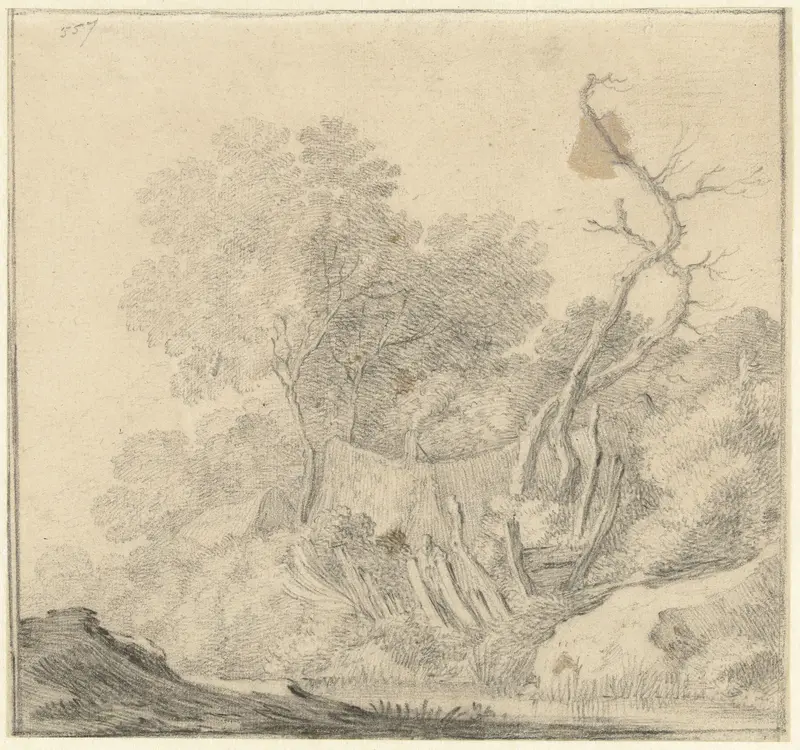 Huizen tussen bomen bij water Wall Art by Unknown - High-Resolution Digital Print