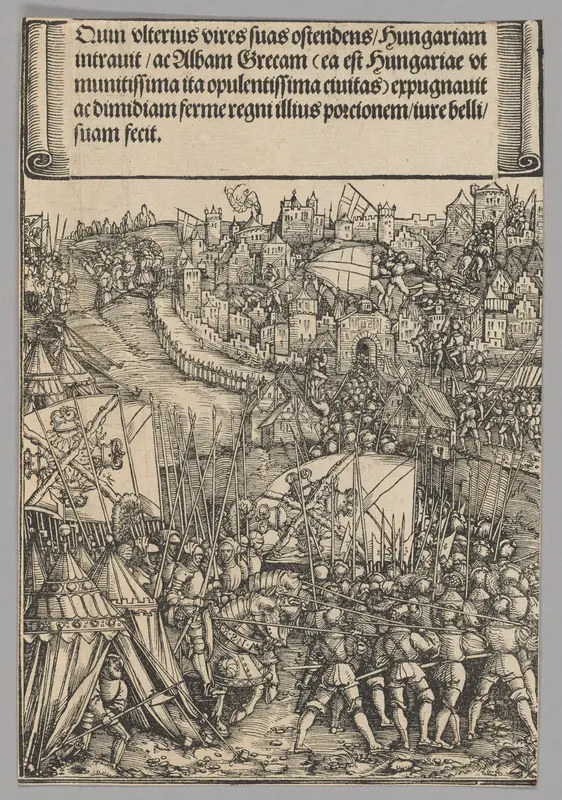 Hungarian Campaign, plate 14 from Historical Scenes from the Life of Emperor Maximilian I from the Triumphal Arch Wall Art by Hans Springinklee - High-Resolution Digital Print