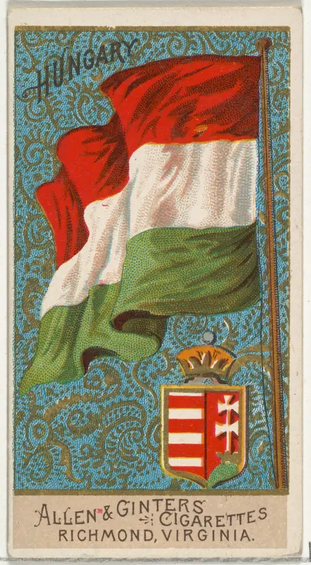 Hungary, from Flags of All Nations, Series 2 (N10) for Allen & Ginter Cigarettes Brands Wall Art by Allen & Ginter - High-Resolution Digital Print