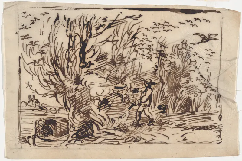 Hunting for Birds: The Cabin Boy Scares the Birds Wall Art by Charles-François Daubigny - High-Resolution Digital Print