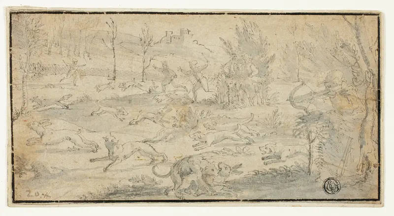 Hunting Scene Wall Art by Jacob Züberlein - High-Resolution Digital Print
