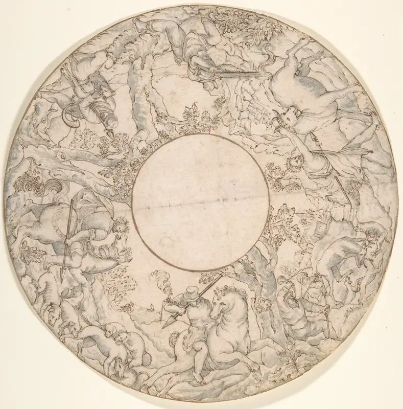 Hunting Scene Wall Art by Anonymous, Netherlandish, 16th century - High-Resolution Digital Print