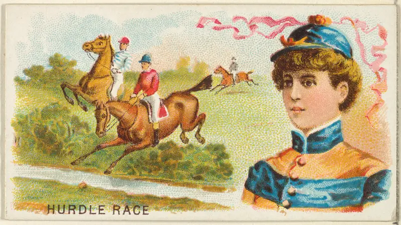 Hurdle Race, from the Games and Sports series (N165) for Old Judge Cigarettes Wall Art by Goodwin & Company - High-Resolution Digital Print