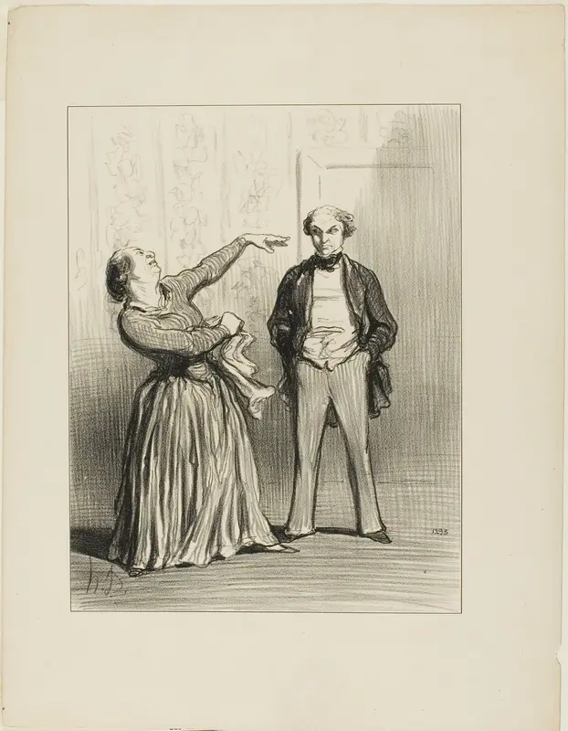 “- Husbands are really not what a vain people likes to believe!,” plate 3 from Les Divorceuses