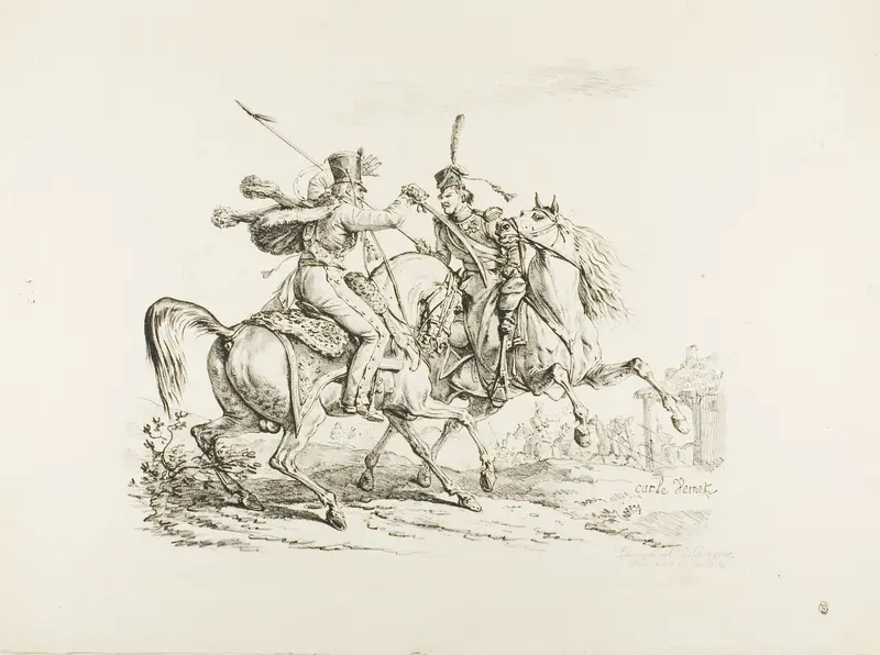 Hussard Killing a Cossack with a Sabre Wall Art by Carle Vernet - High-Resolution Digital Print