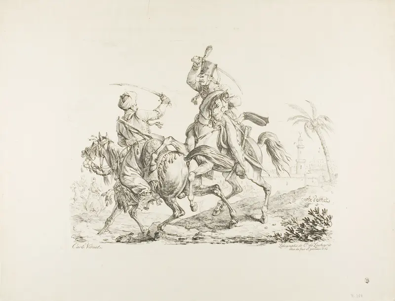 Hussard Killing a Mameluk with a Sabre Wall Art by Carle Vernet - High-Resolution Digital Print