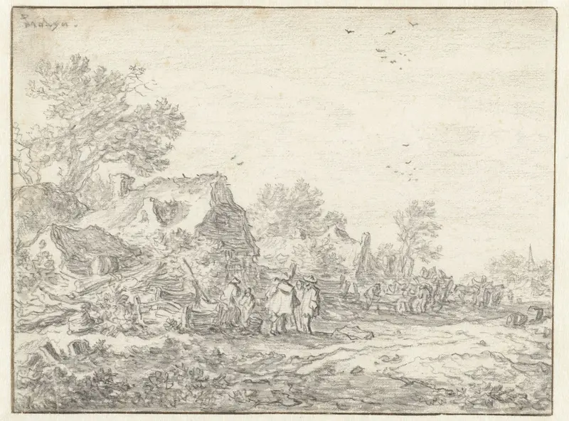 Hutten langs een weg Wall Art by Pieter de Molijn - High-Resolution Digital Print
