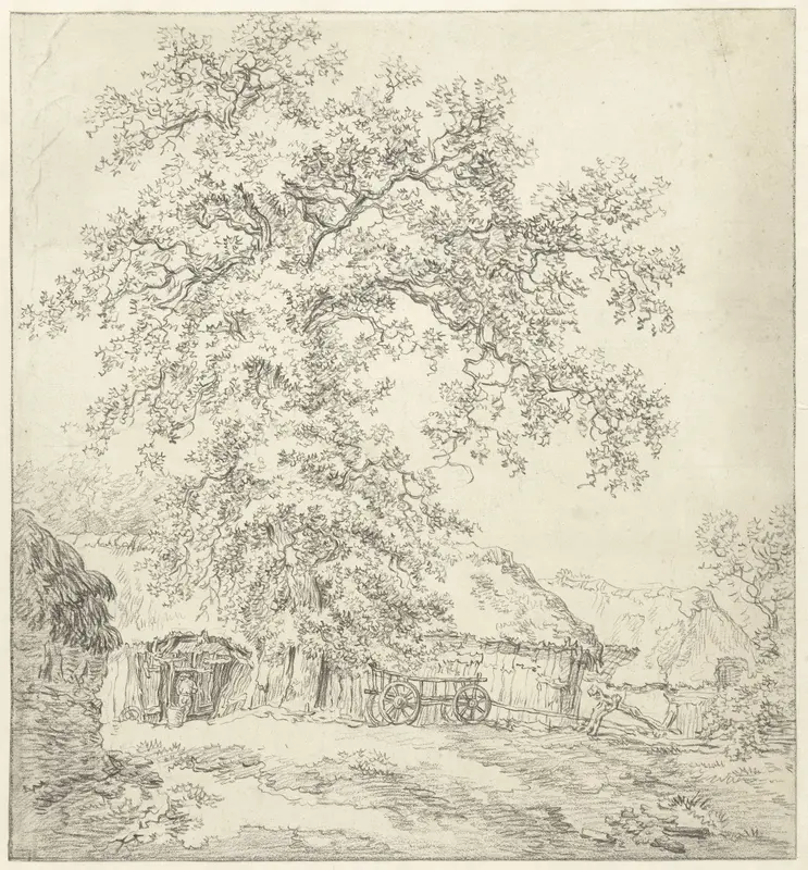 Hutten onder een grote boom Wall Art by Egbert van Drielst - High-Resolution Digital Print