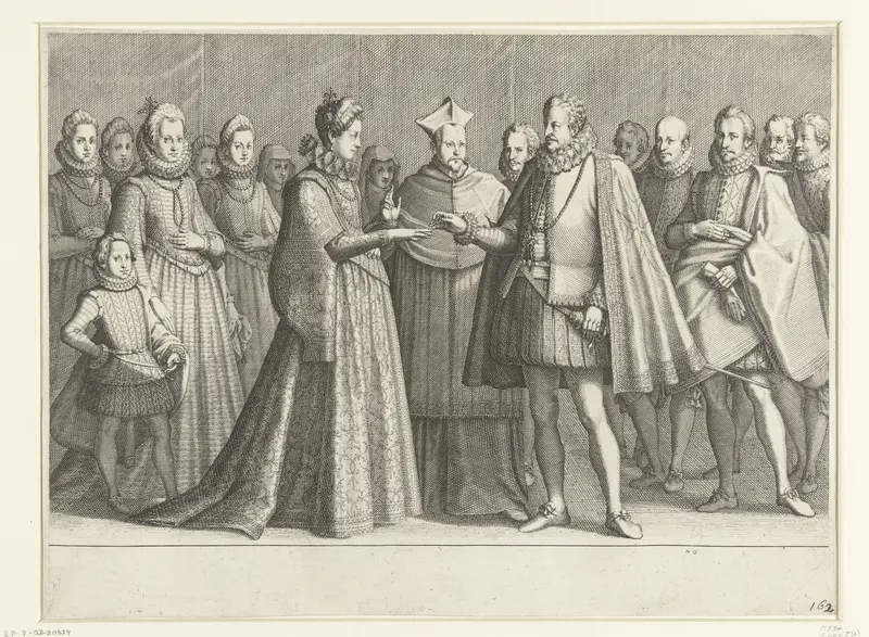 Huwelijk van Ferdinando I de' Medici met Christina van Lotharingen Wall Art by Jacques Callot - High-Resolution Digital Print