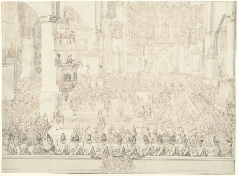 Huwelijk van Karel Christiaan van Nassau-Weilburg met prinses Carolina, 1760 Wall Art by Tethart Philip Christian Haag - High-Resolution Digital Print