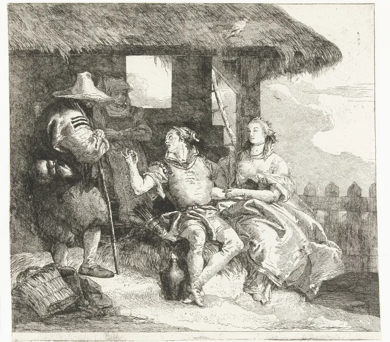 Huwelijk van Medoro en Angelica Wall Art by Giovanni Domenico Tiepolo - High-Resolution Digital Print