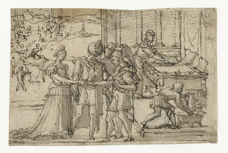 Huwelijk van Tobias en Sara Wall Art by Pieter Coecke van Aelst (I) - High-Resolution Digital Print