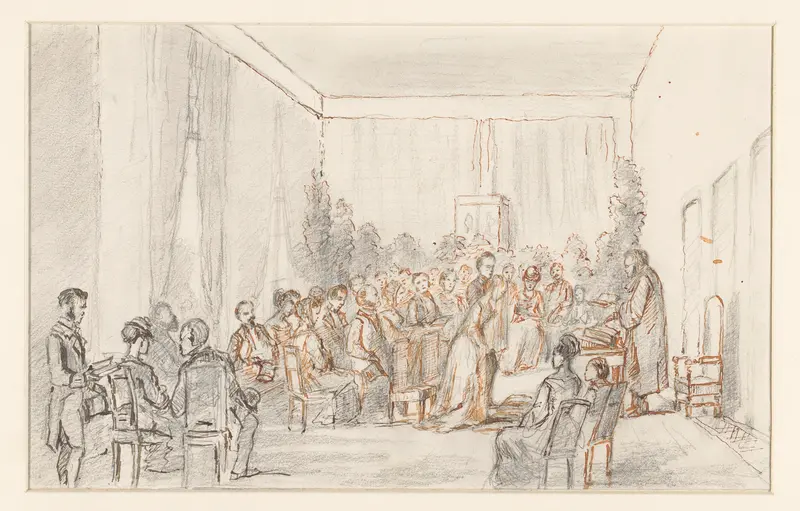 Huwelijks inzegening van Gerard Jacob Theodoor Beelaerts van Blokland en Johanna Maria Kneppelhout Wall Art by anonymous - High-Resolution Digital Print