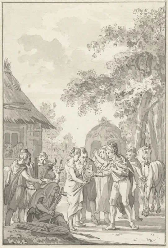 Huwelijksplechtigheid der Batavieren Wall Art by Engelbertus Matthias Engelberts - High-Resolution Digital Print