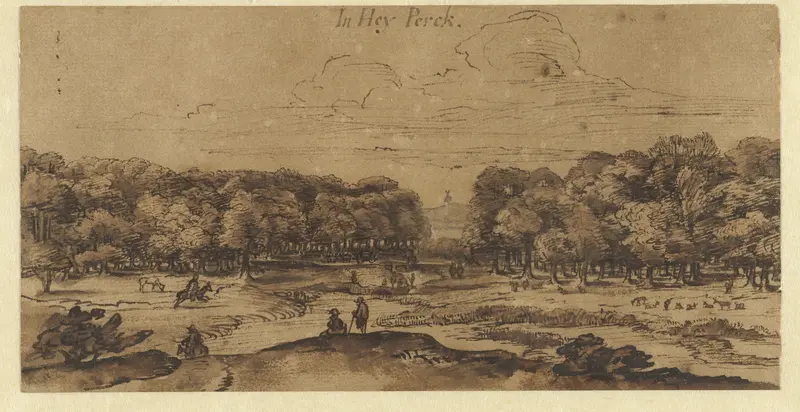 Hydepark te Londen Wall Art by Michiel van Overbeek - High-Resolution Digital Print