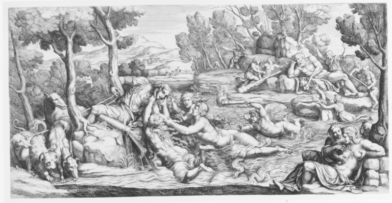 Hylas and the Water Nymphs Wall Art by Pietro Santi Bartoli - High-Resolution Digital Print