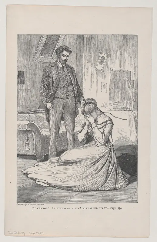 "I Cannot! It Would Be a Sin! A Fearful Sin!" (The Galaxy, An Illustrated Magazine of Entertaining Reading, Vol. VI) Wall Art by Winslow Homer - High-Resolution Digital Print