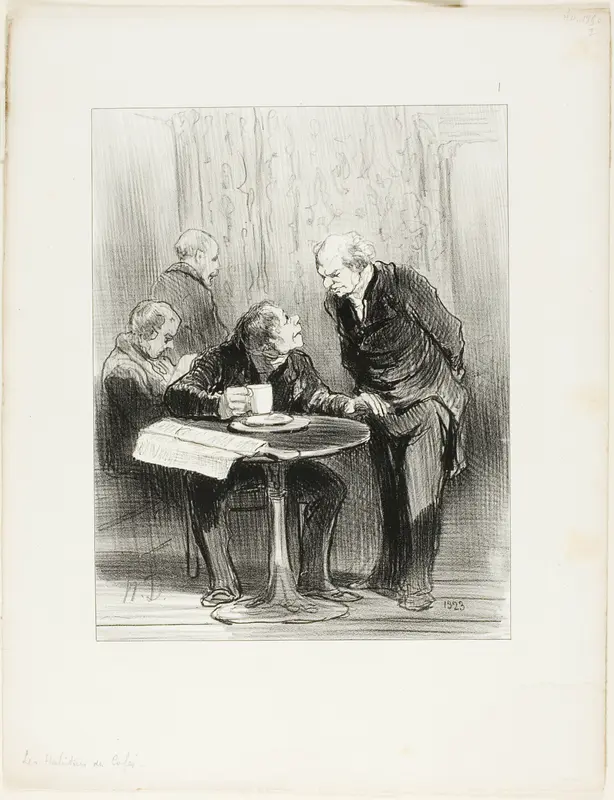 "I never give a tip to the waiter... it encourages celibacy," plate 1 from Les Habitués Des Cafés