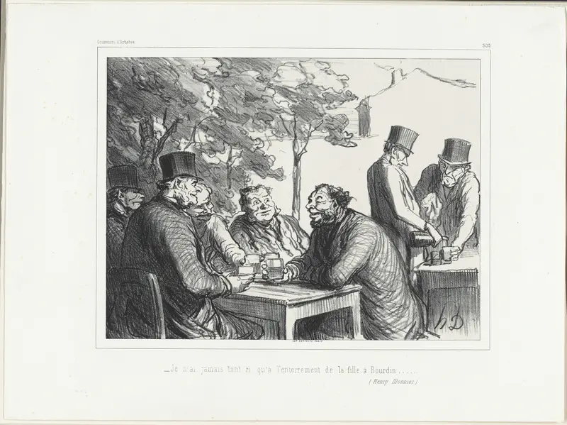 “- I never laughed so much as at the funeral of Bourdin's daughter.......” (Henri Monnier), plate 303 from Souvenirs d’artistes
