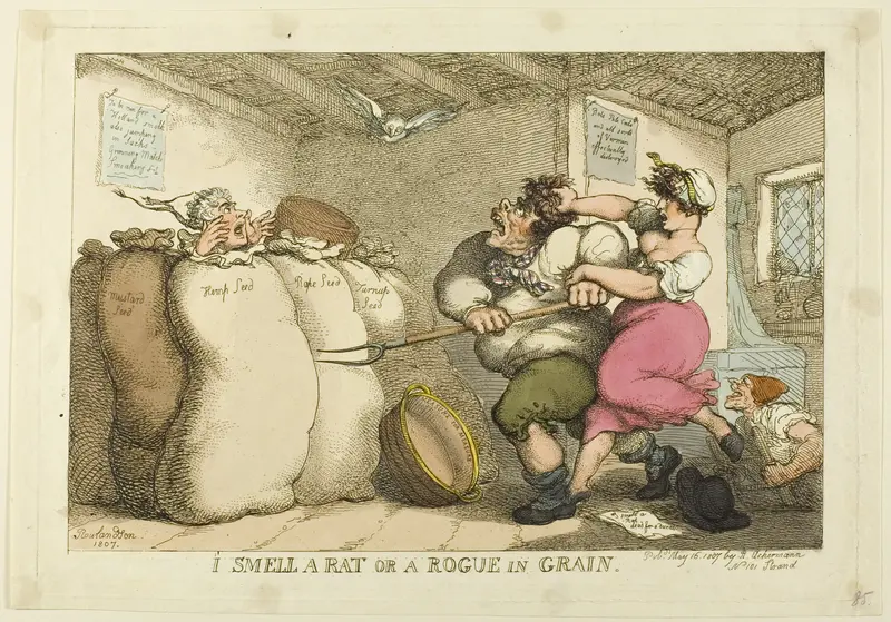 I Smell a Rat or a Rogue in Grain Wall Art by Thomas Rowlandson - High-Resolution Digital Print