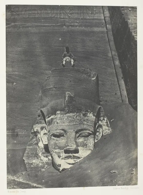 Ibsamboul, Colosse Occidental Du Spéos De Phrè; Nubie, plate 107 from the album "Egypte, Nubie, Palestine et Syrie" (1852)