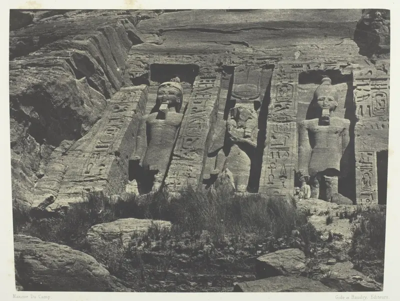 Ibsamboul, Partie Méridionale Du Spéos D'Hathor; Nubie, plate 110 from the album "Egypte, Nubie, Palestine et Syrie" (1852)