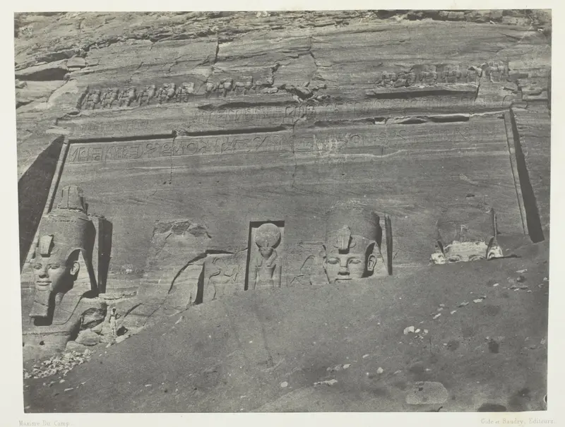 Ibsamboul, Vue Générale Du Grand Spéos De Phrè; Nubie, plate 102 from the album "Egypte, Nubie, Palestine et Syrie" (1852)