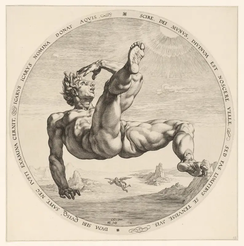 Icarus Wall Art by Hendrick Goltzius - High-Resolution Digital Print